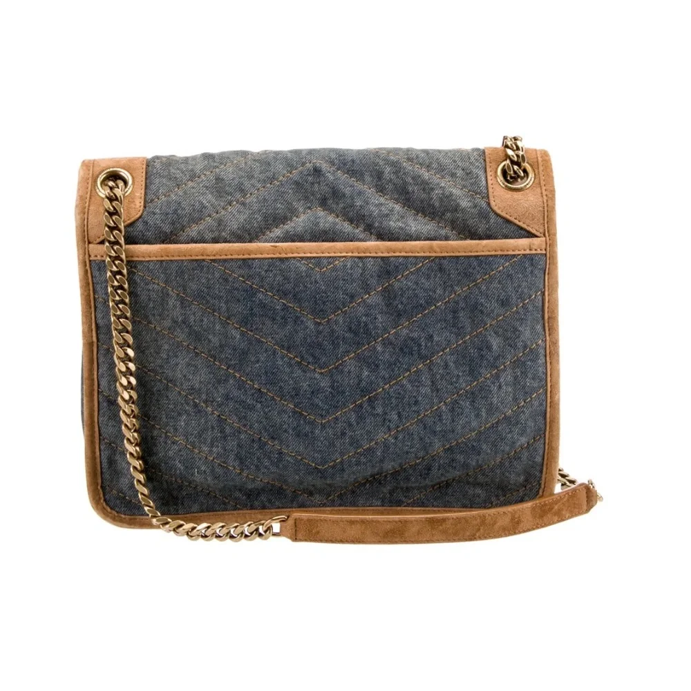 Saint Laurent Medium Monogram Matelasse Denim Niki Bag - Picture 6 of 16